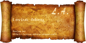 Levius Adony névjegykártya